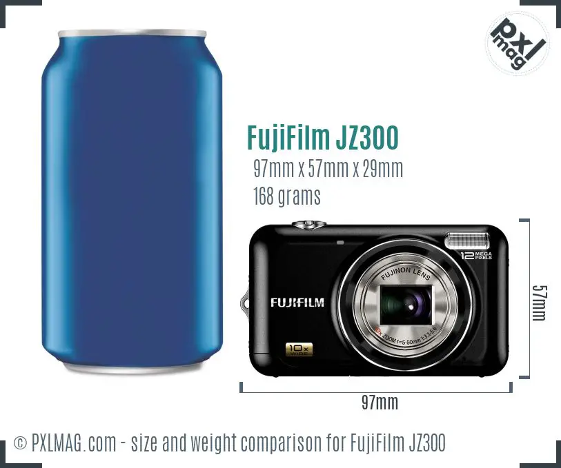 FujiFilm FinePix JZ300 dimensions scale