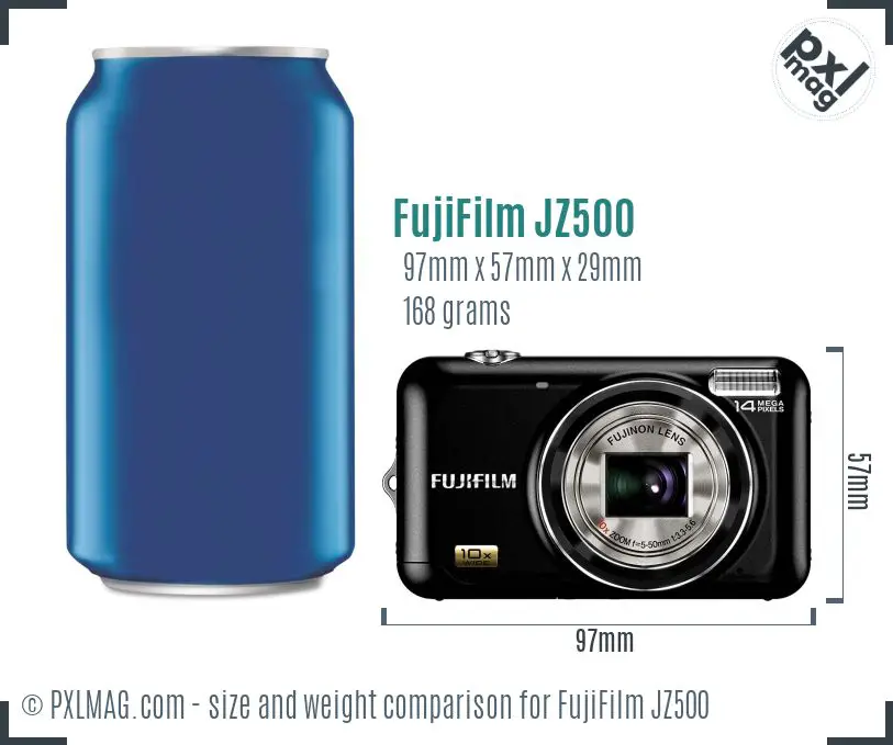 FujiFilm FinePix JZ500 dimensions scale