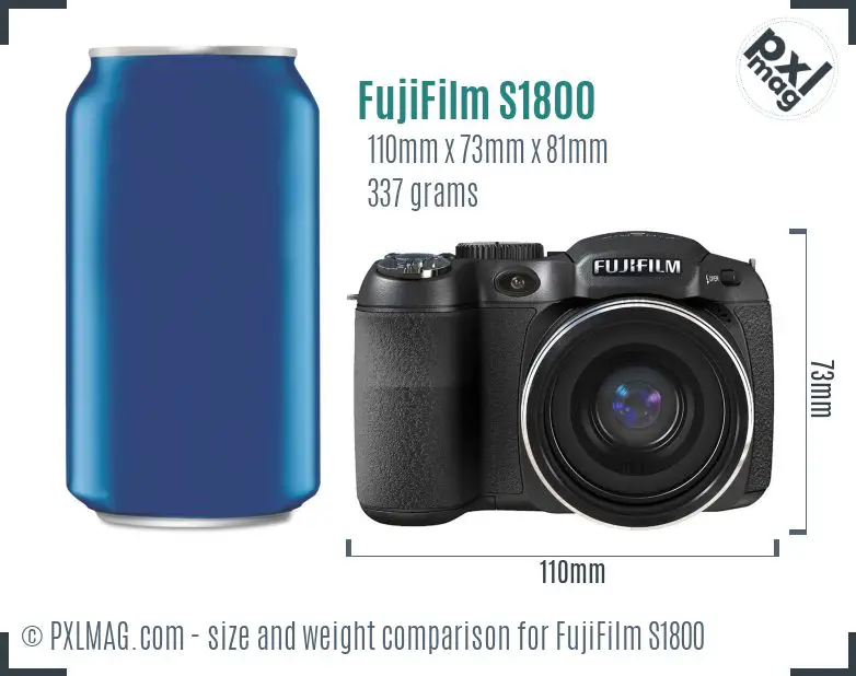 FujiFilm FinePix S1800 dimensions scale