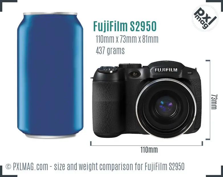 FujiFilm FinePix S2950 dimensions scale
