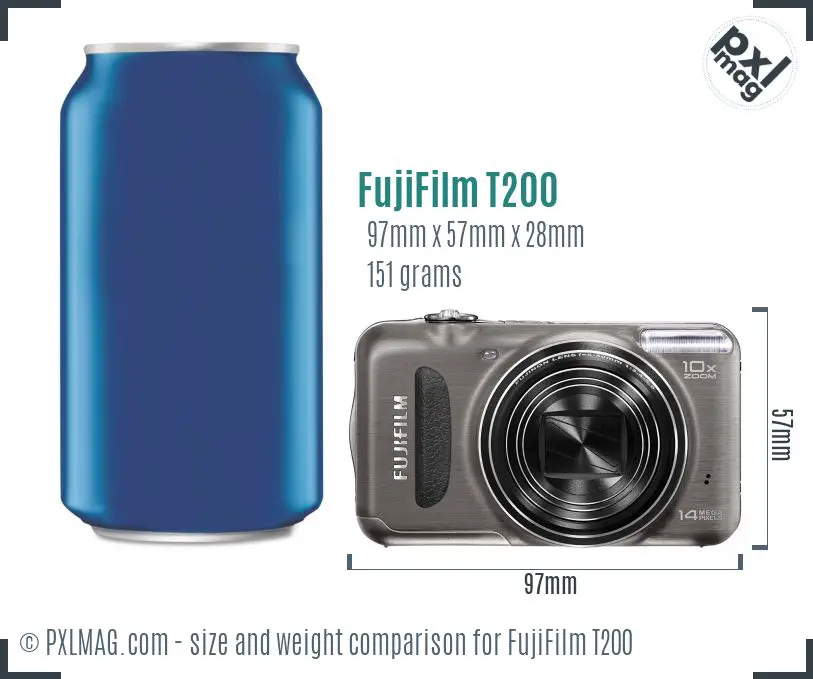 FujiFilm FinePix T200 dimensions scale