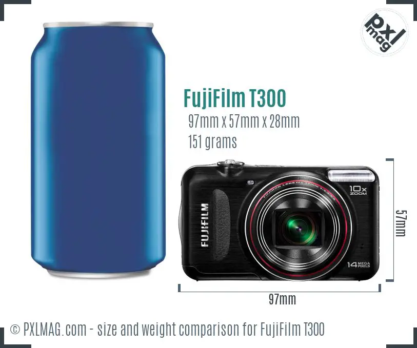 FujiFilm FinePix T300 dimensions scale