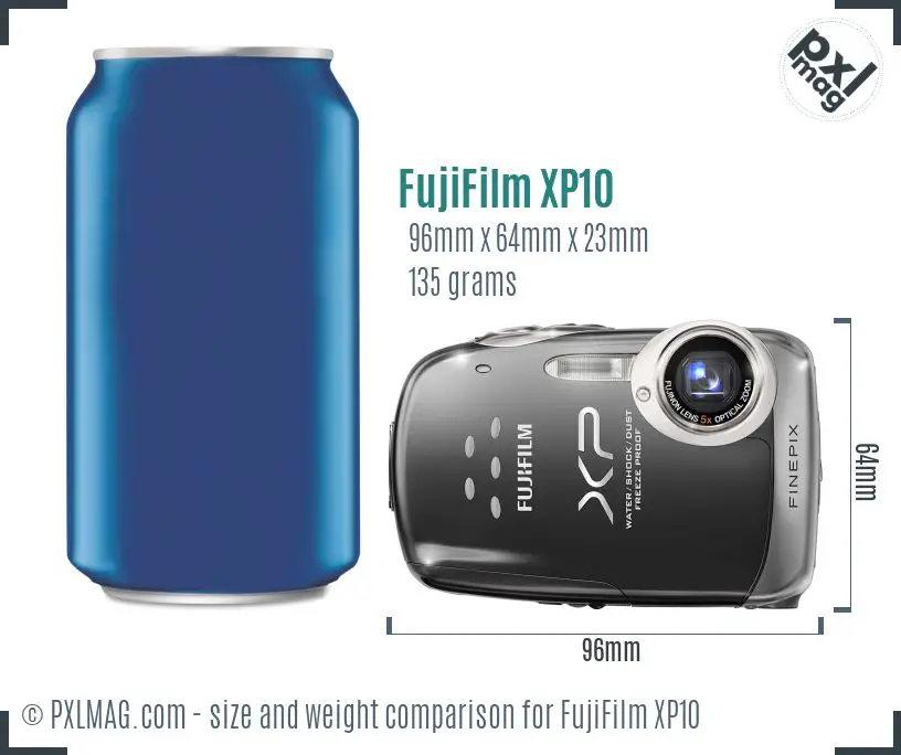 FujiFilm FinePix XP10 dimensions scale