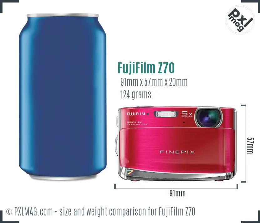 FujiFilm FinePix Z70 dimensions scale