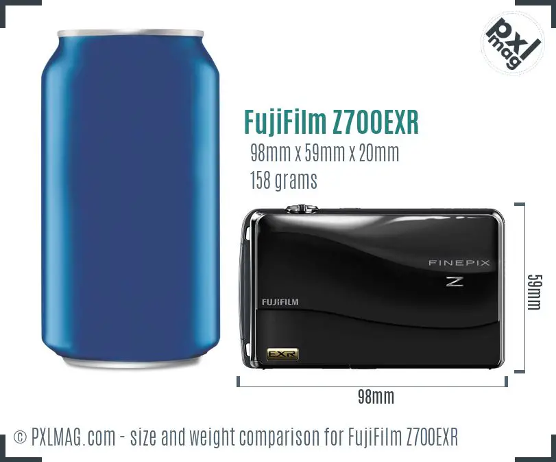 FujiFilm FinePix Z700EXR dimensions scale