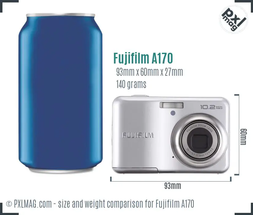 Fujifilm FinePix A170 dimensions scale