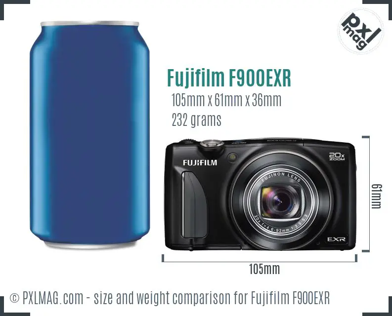 Fujifilm FinePix F900EXR dimensions scale