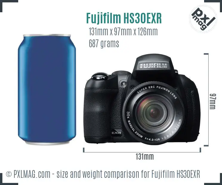 Fujifilm FinePix HS30EXR dimensions scale