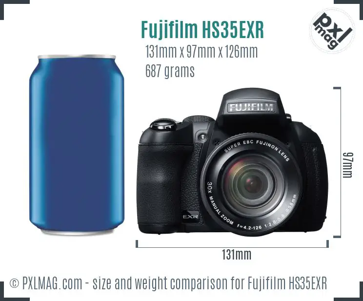 Fujifilm FinePix HS35EXR dimensions scale