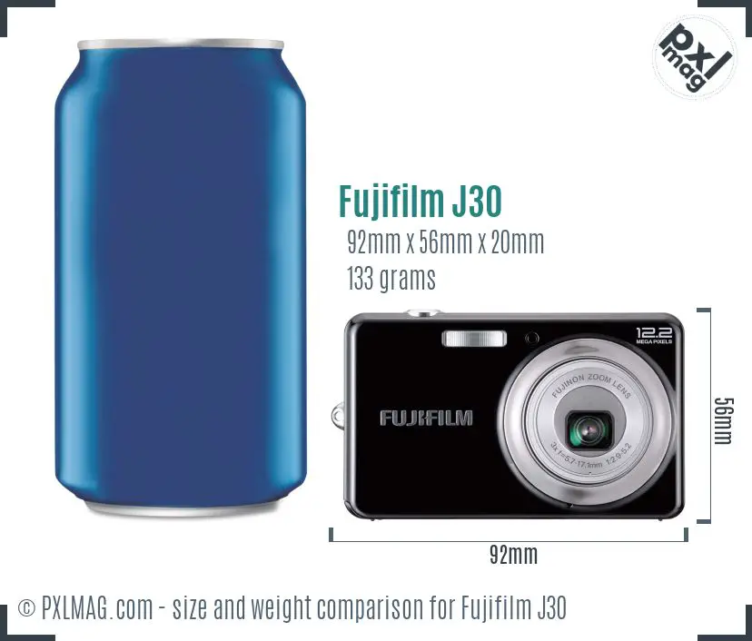 Fujifilm FinePix J30 dimensions scale