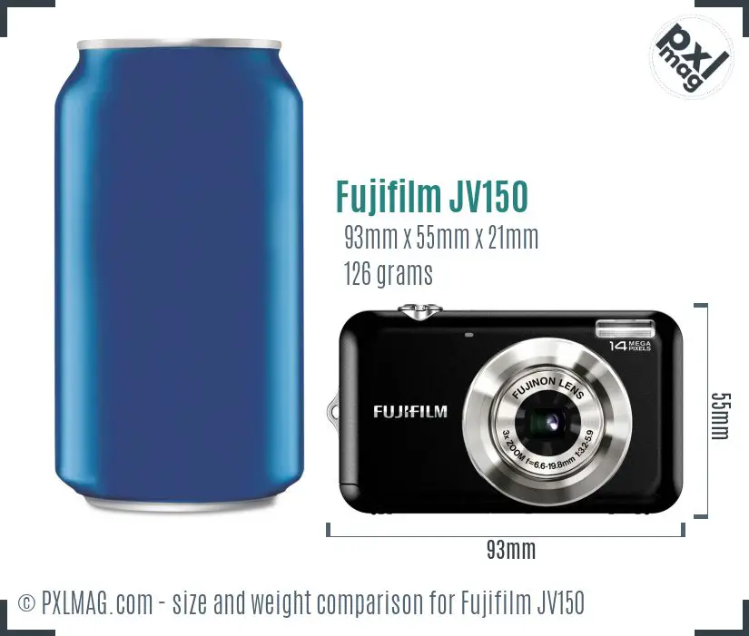 Fujifilm FinePix JV150 dimensions scale