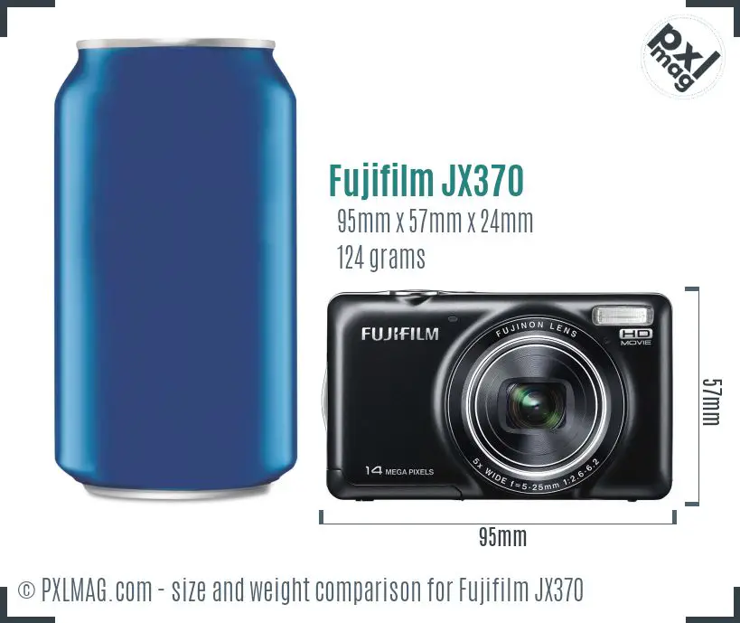Fujifilm FinePix JX370 dimensions scale