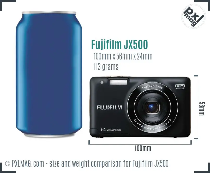 Fujifilm FinePix JX500 dimensions scale
