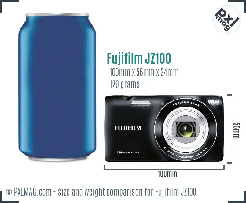 Fujifilm FinePix JZ100 dimensions scale