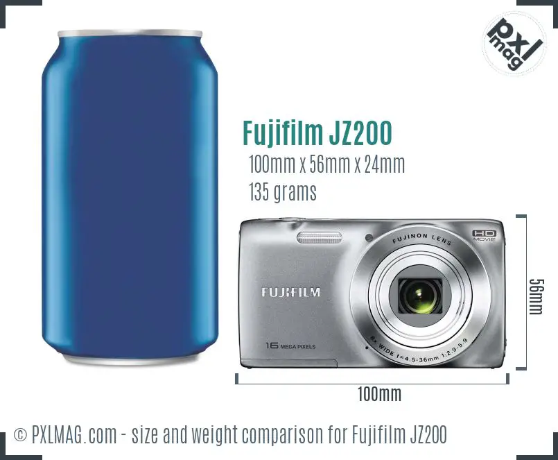 Fujifilm FinePix JZ200 dimensions scale