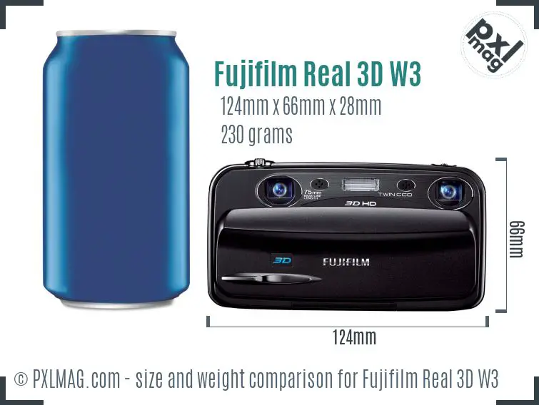 Fujifilm FinePix Real 3D W3 dimensions scale