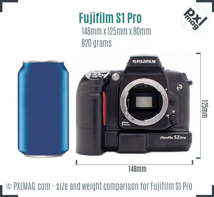 Fujifilm FinePix S1 Pro dimensions scale