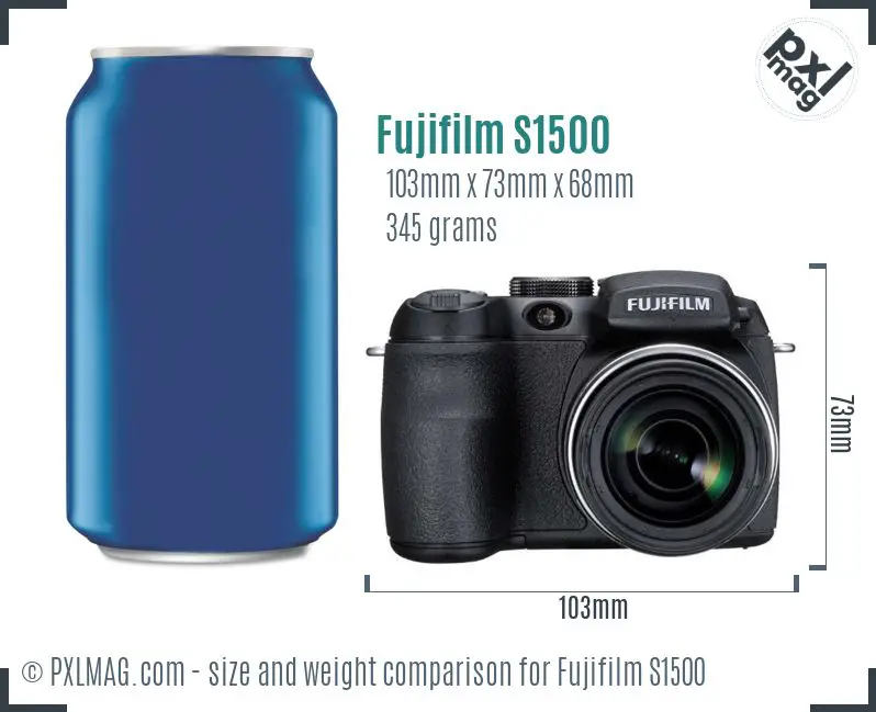 Fujifilm FinePix S1500 dimensions scale