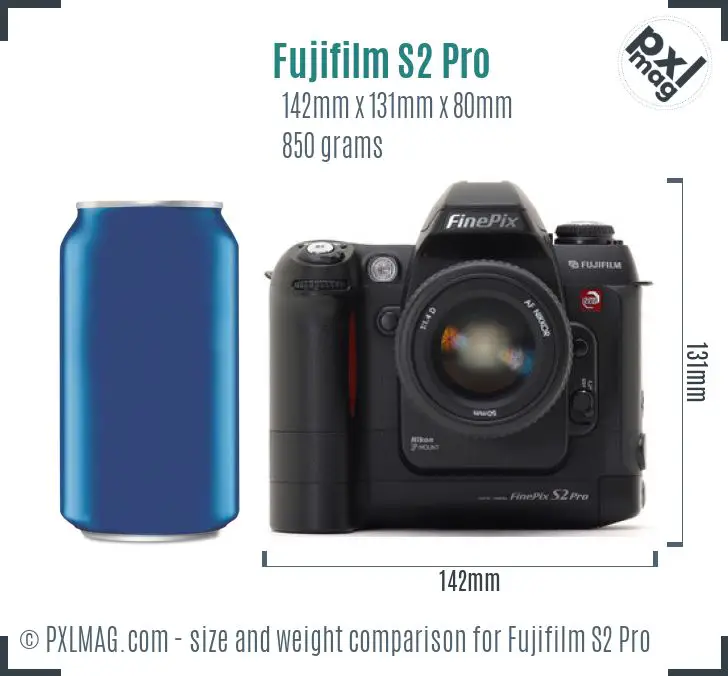 Fujifilm FinePix S2 Pro dimensions scale