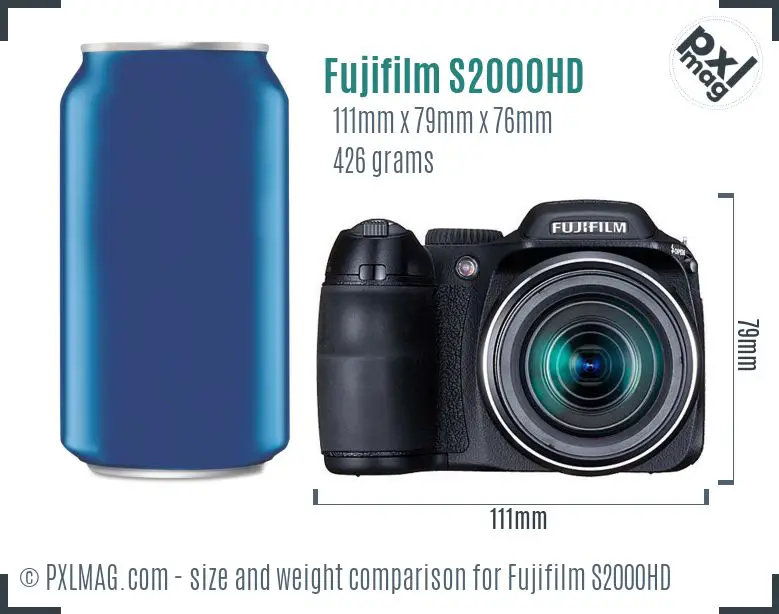 Fujifilm FinePix S2000HD dimensions scale