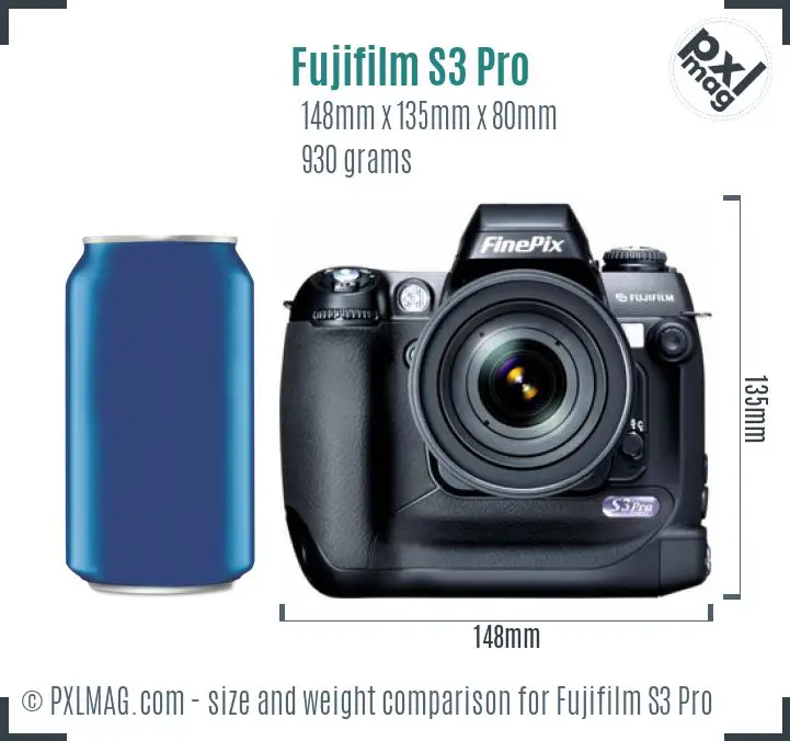 Fujifilm FinePix S3 Pro dimensions scale