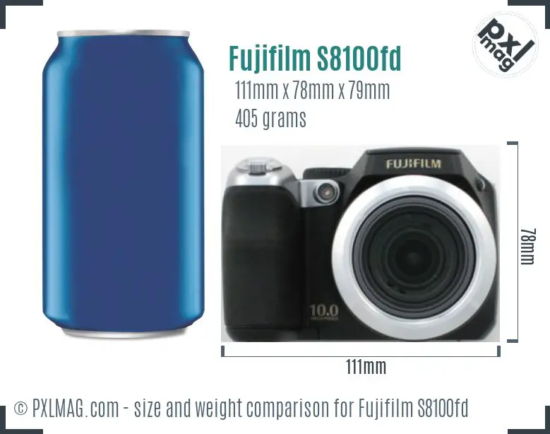 Fujifilm FinePix S8100fd dimensions scale