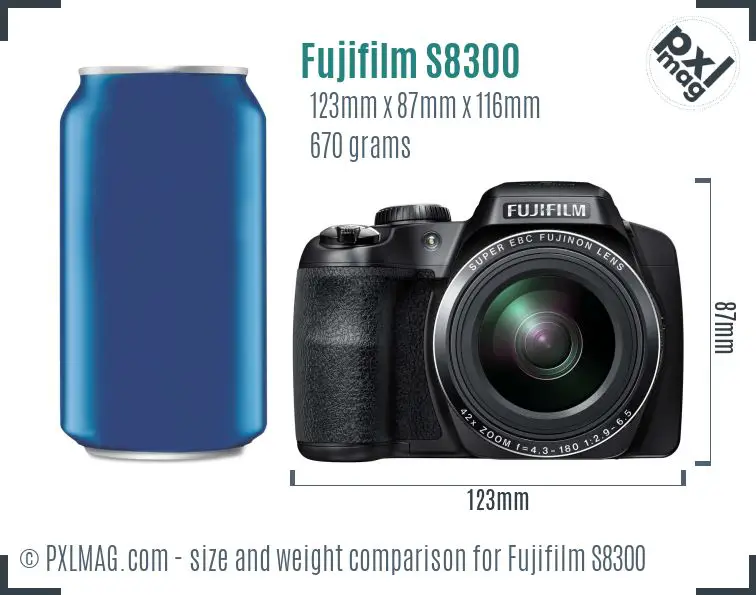 Fujifilm FinePix S8300 dimensions scale