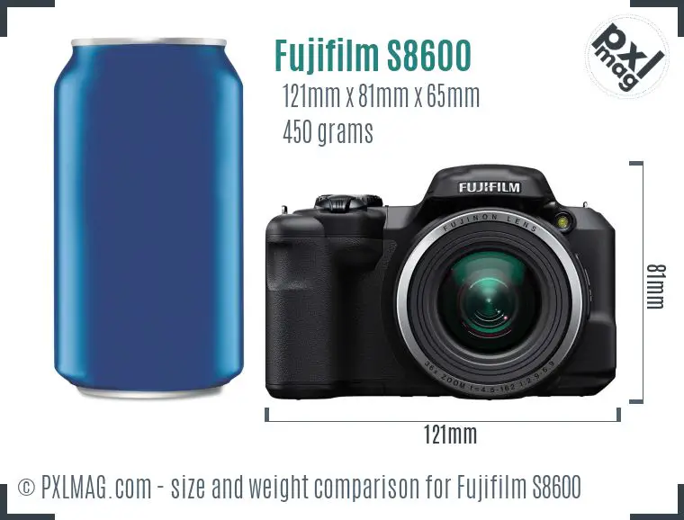 Fujifilm FinePix S8600 dimensions scale