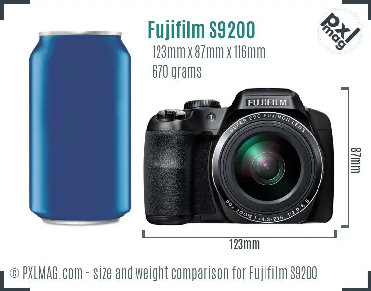 Fujifilm FinePix S9200 dimensions scale