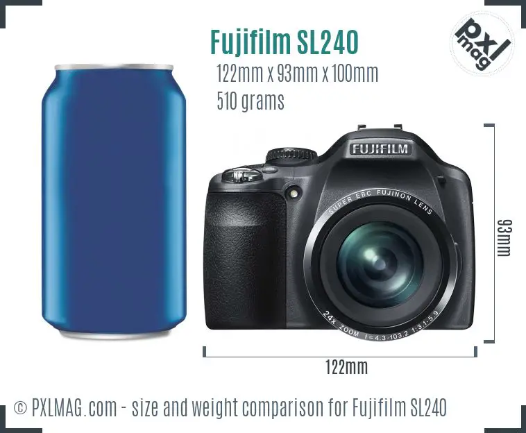 Fujifilm FinePix SL240 dimensions scale