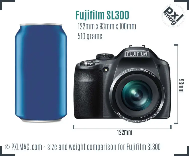 Fujifilm FinePix SL300 dimensions scale