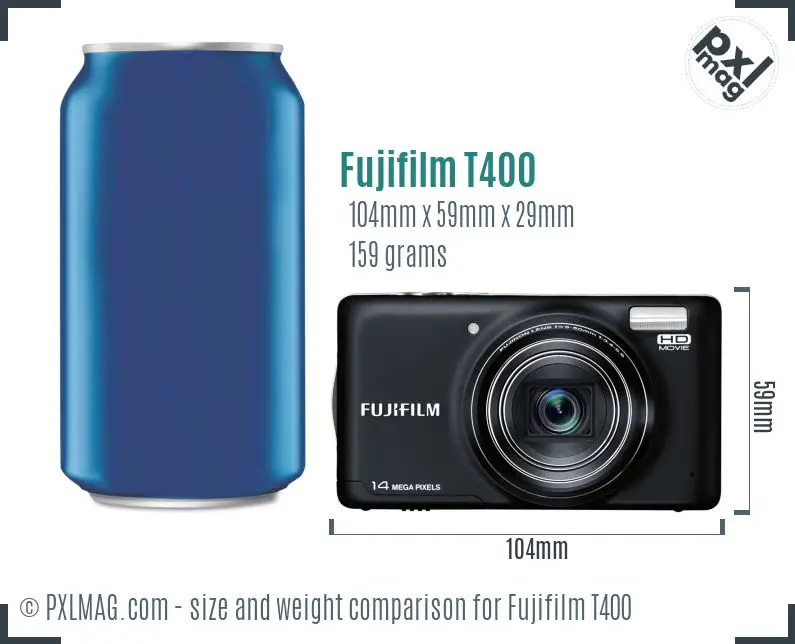 Fujifilm FinePix T400 dimensions scale