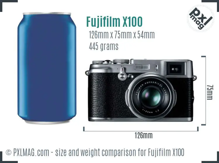 Fujifilm FinePix X100 dimensions scale