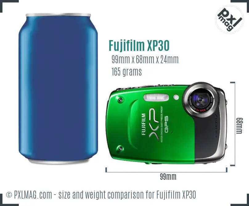 Fujifilm FinePix XP30 dimensions scale