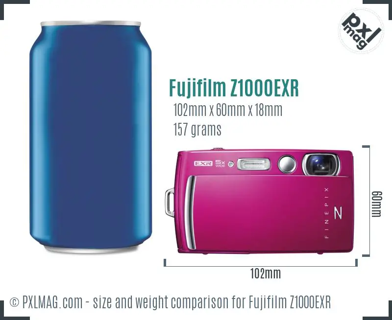 Fujifilm FinePix Z1000EXR dimensions scale