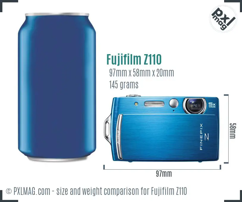 Fujifilm FinePix Z110 dimensions scale