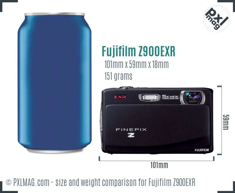 Fujifilm FinePix Z900EXR dimensions scale