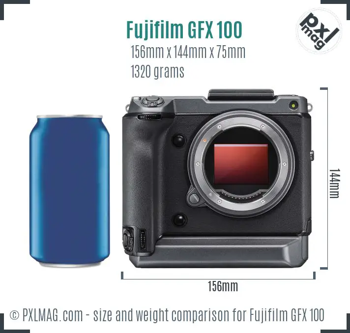 Fujifilm GFX 100 dimensions scale