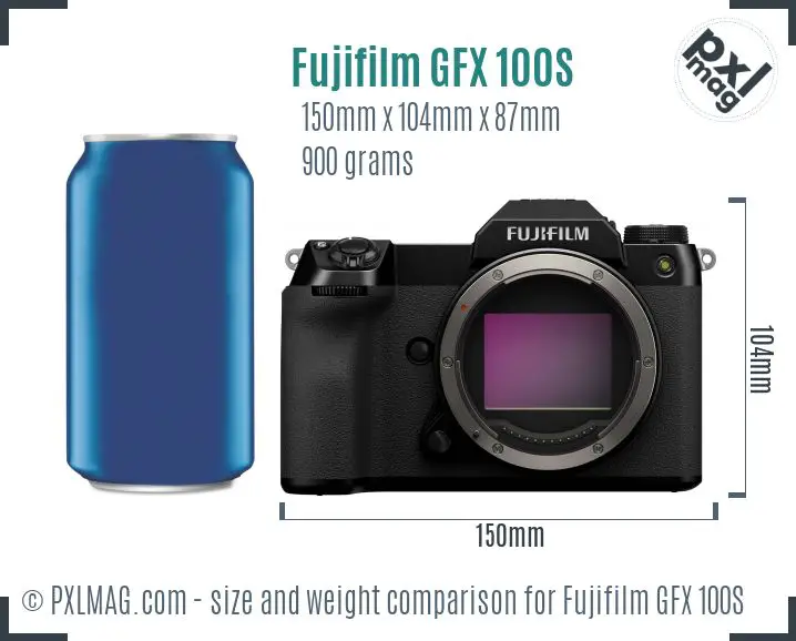 Fujifilm GFX 100S dimensions scale