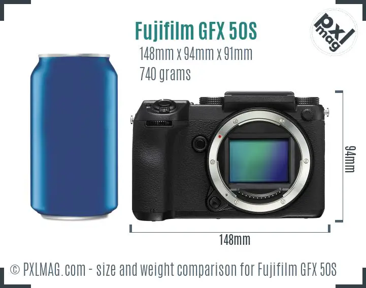 Fujifilm GFX 50S dimensions scale