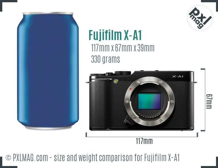 Fujifilm X-A1 dimensions scale