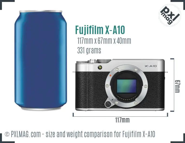 Fujifilm X-A10 dimensions scale