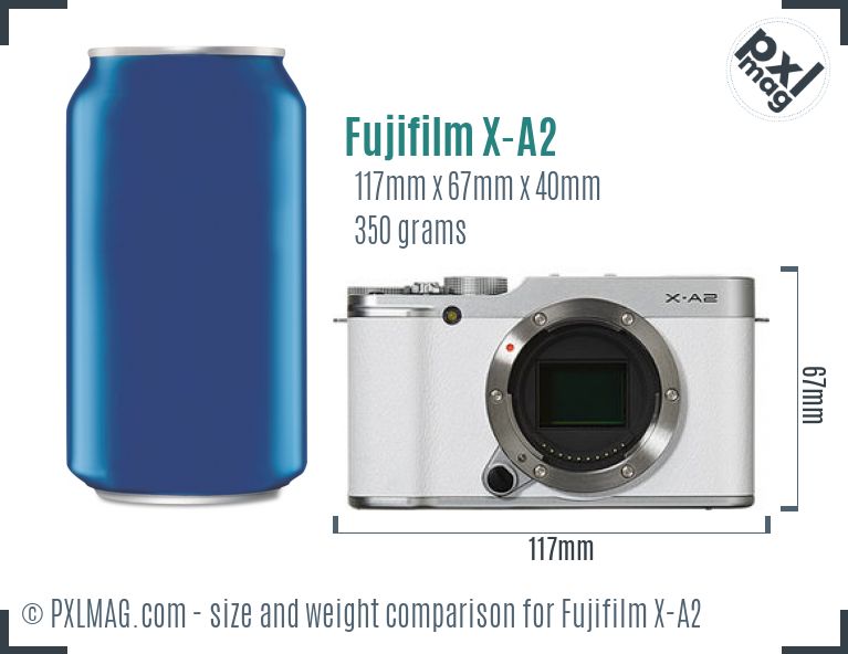 Fujifilm X-A2 dimensions scale