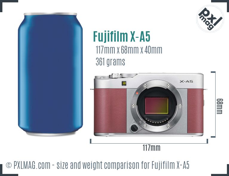 Fujifilm X-A5 dimensions scale