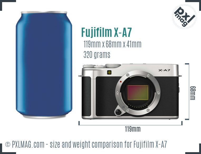 Fujifilm X-A7 dimensions scale