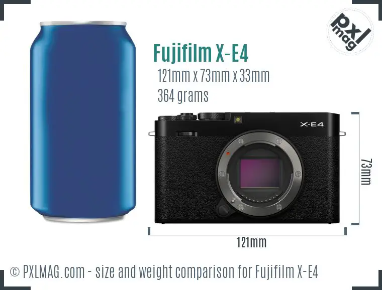 Fujifilm X-E4 dimensions scale