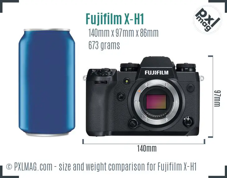 Fujifilm X-H1 dimensions scale