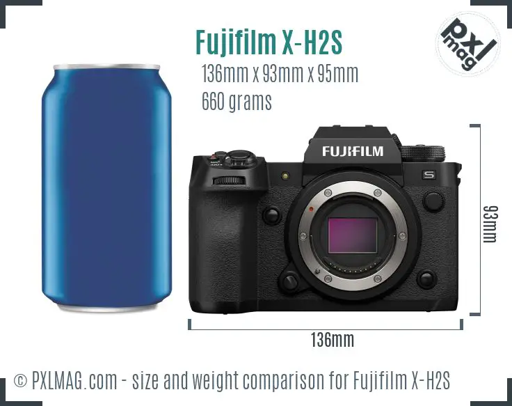 Fujifilm X-H2S dimensions scale