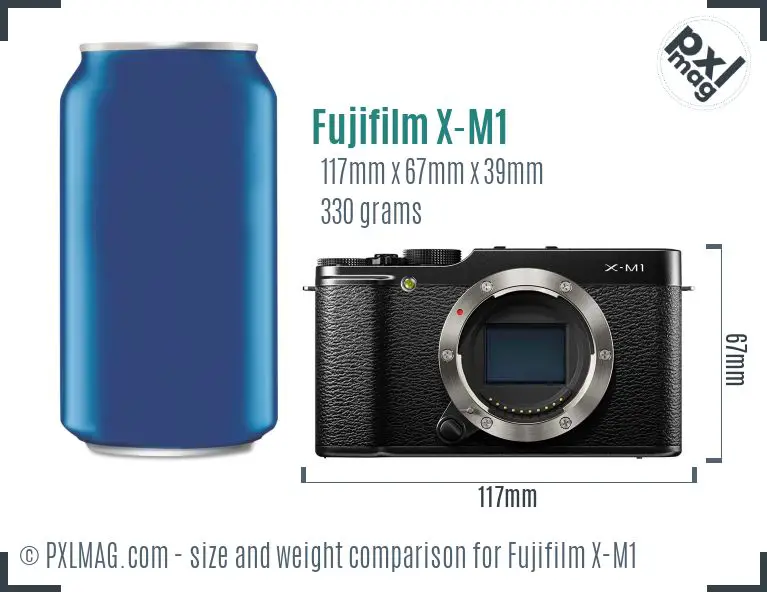 Fujifilm X-M1 dimensions scale