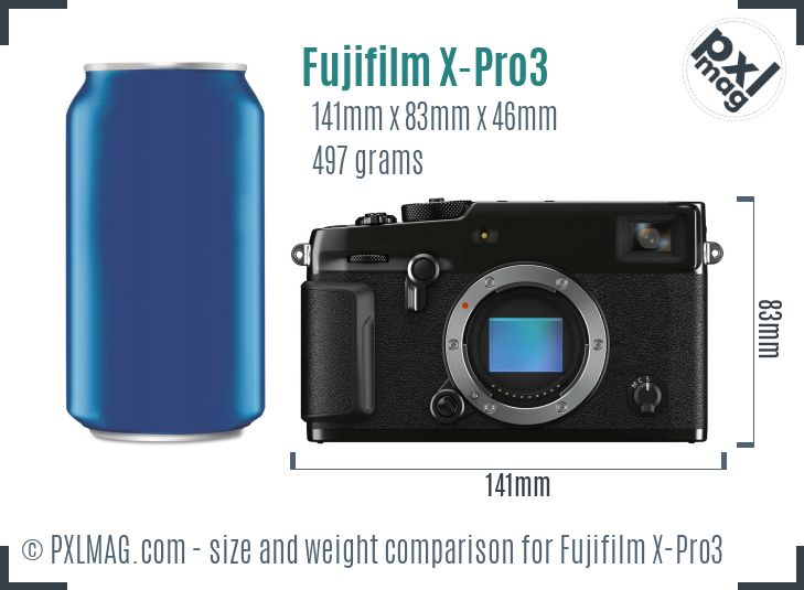 Fujifilm X-Pro3 dimensions scale